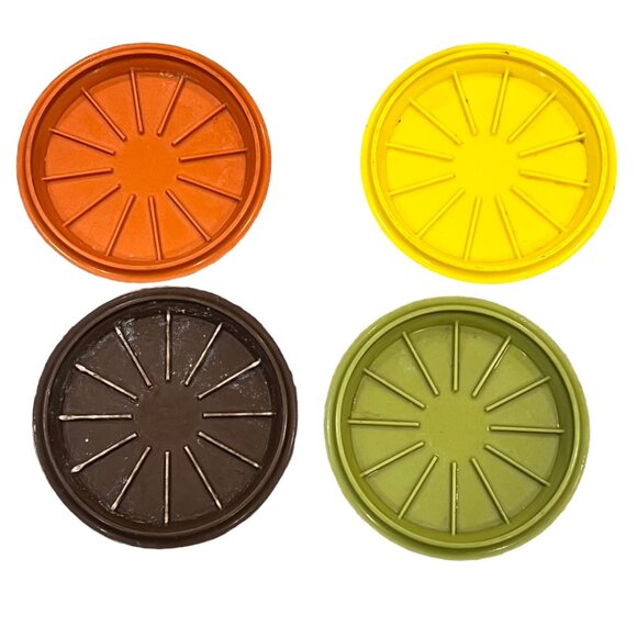 Tupperware Vintage Stackable Mugs & Coaster Lids Set - Picture 3 of 4